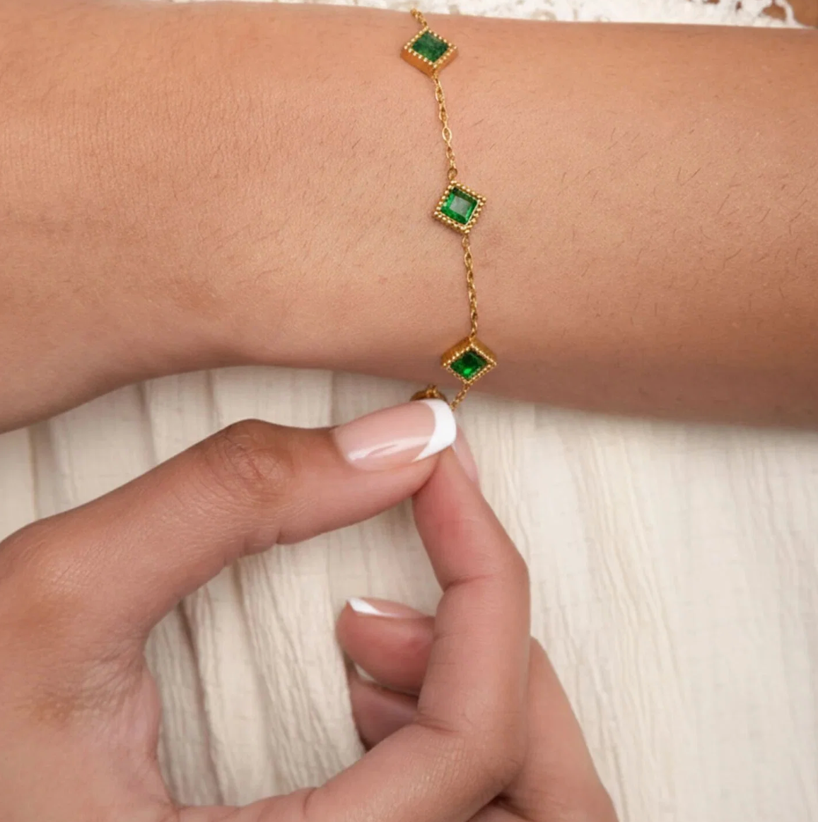 The Esme Emerald Station Bracelet