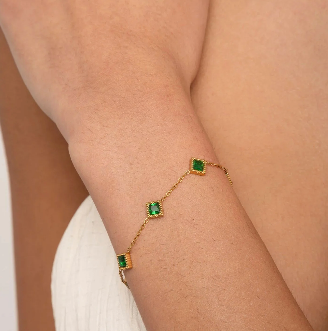 The Esme Emerald Station Bracelet