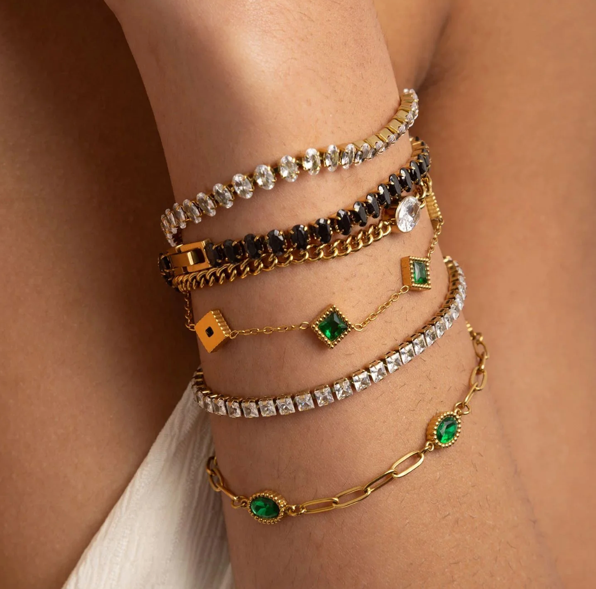 The Esme Emerald Station Bracelet