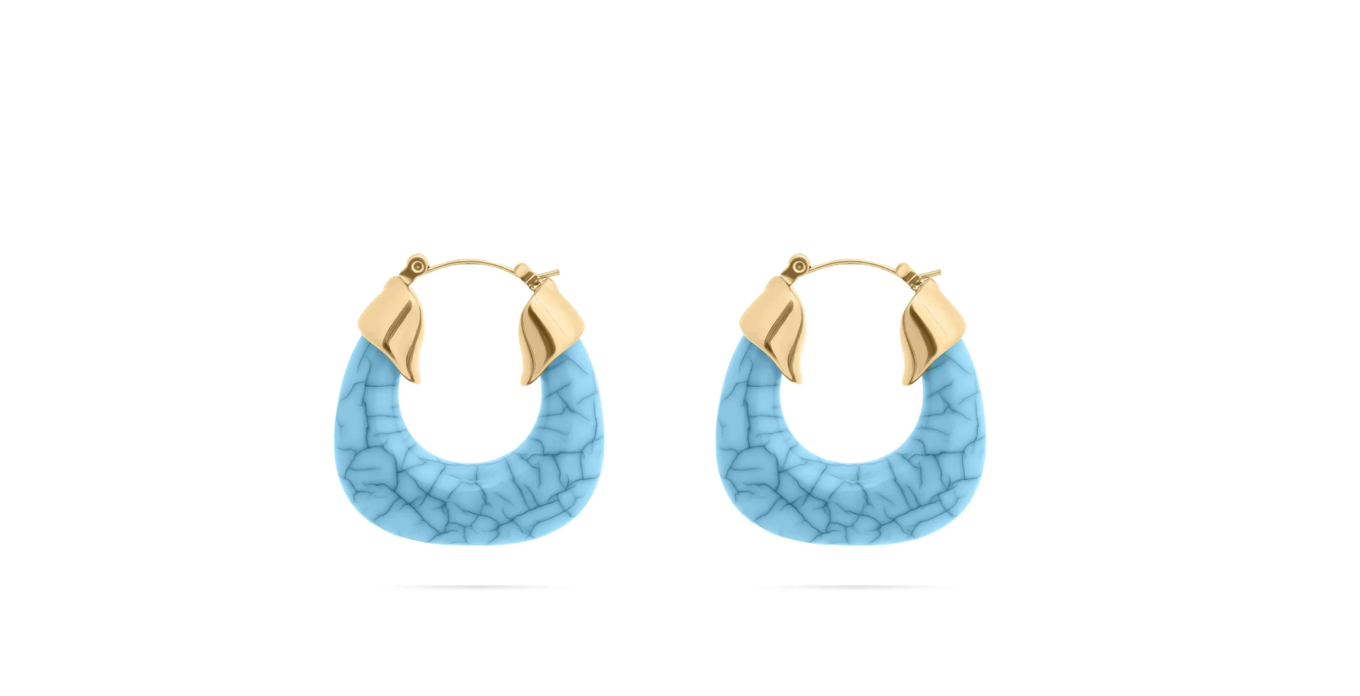 The Capri Chunky Turquoise Hoops
