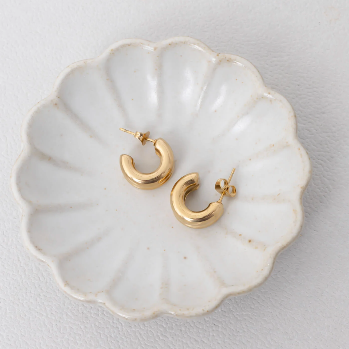 Double Hoop Stud Huggie Earrings