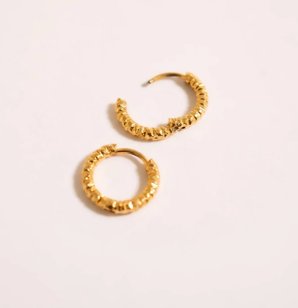 Textured Petite Hoop Earrings