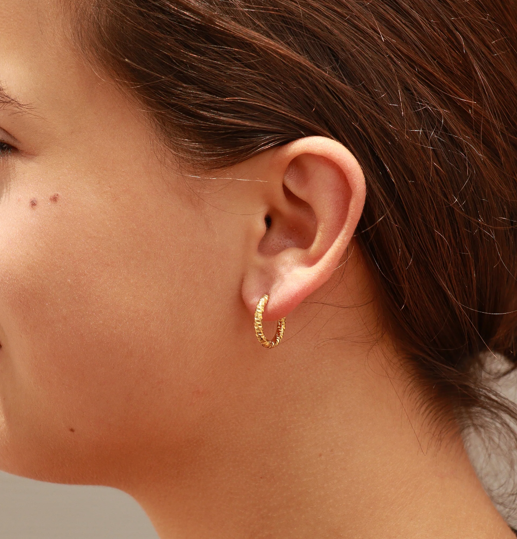 Textured Petite Hoop Earrings